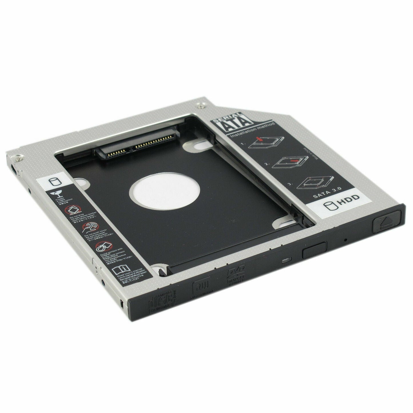 New 12 7mm DVD CD ROM Optical Bay SATA 2nd SSD Hard Drive Caddy Bracket USA