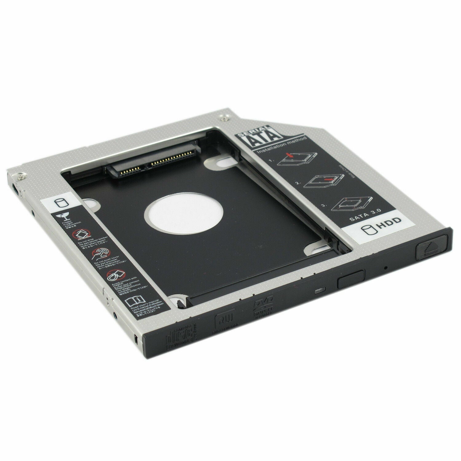 New 12 7mm DVD CD ROM Optical Bay SATA 2nd SSD Hard Drive Caddy Bracket USA