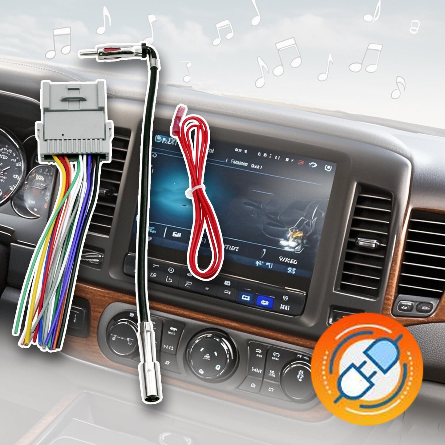 Stereo Wiring Harness W/Antenna Plug to Radio Connector kit For 2003-06 Chevry