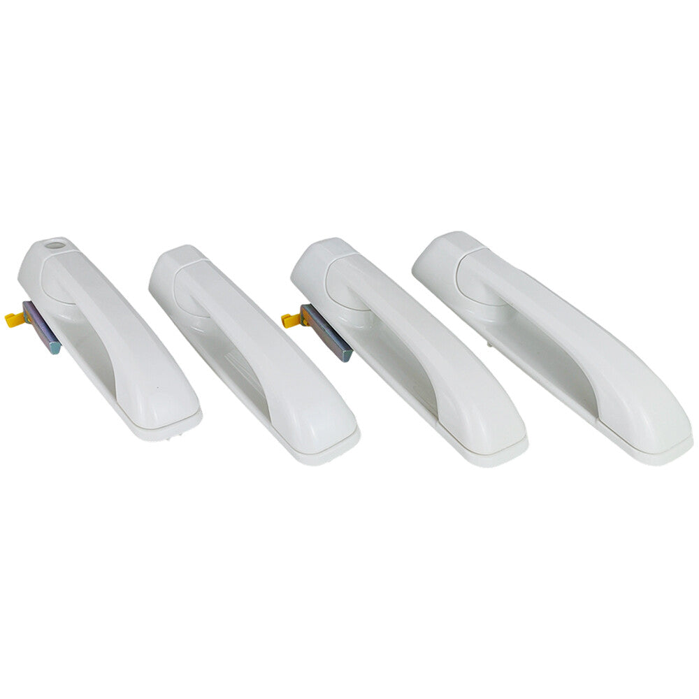 Set of 4 Bright White Door Handles For Dodge Ram 1500 2500 3500 2012-2018