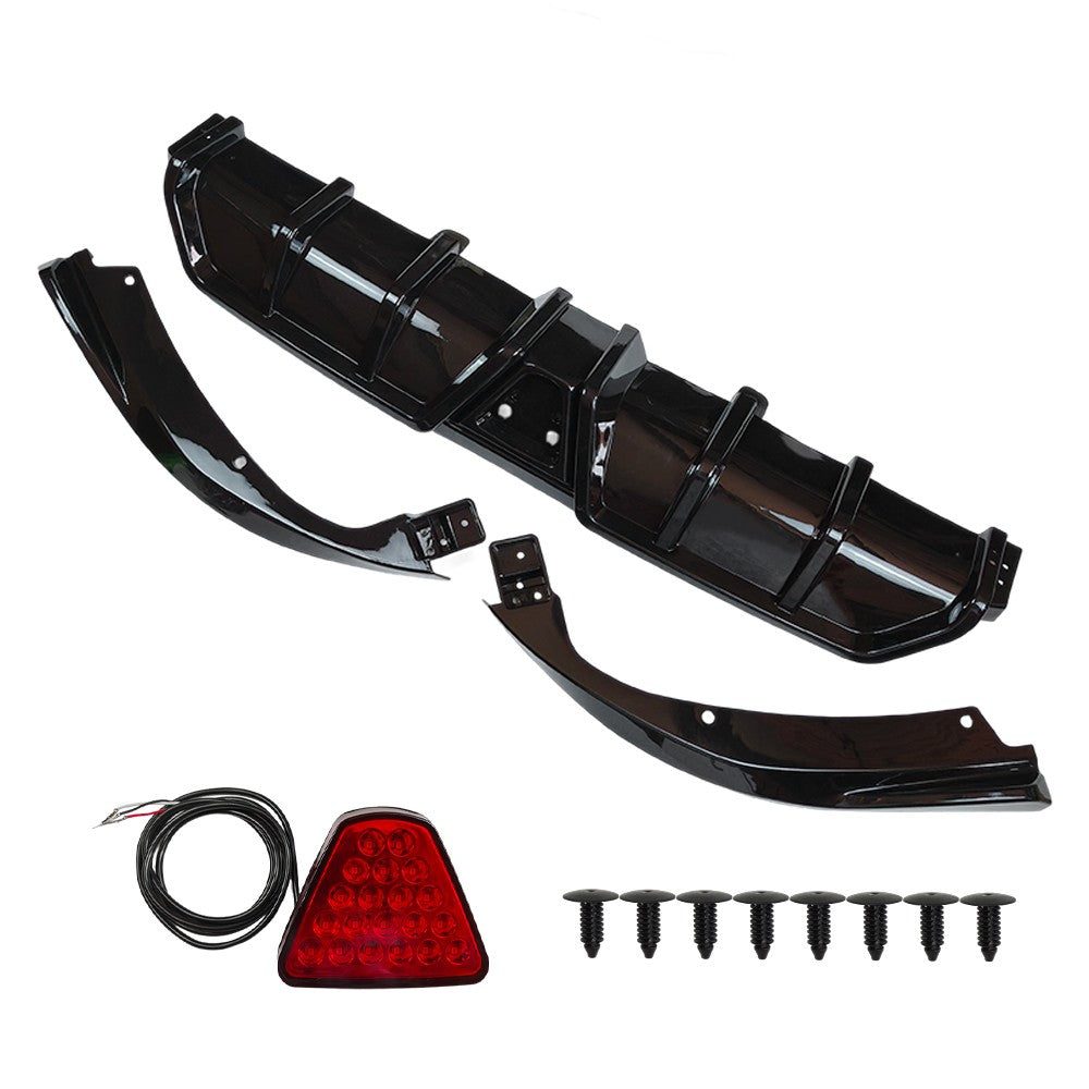 For 2016-21 Civic Sedan  Gloss Black DIffuser Kit W/ LED Light