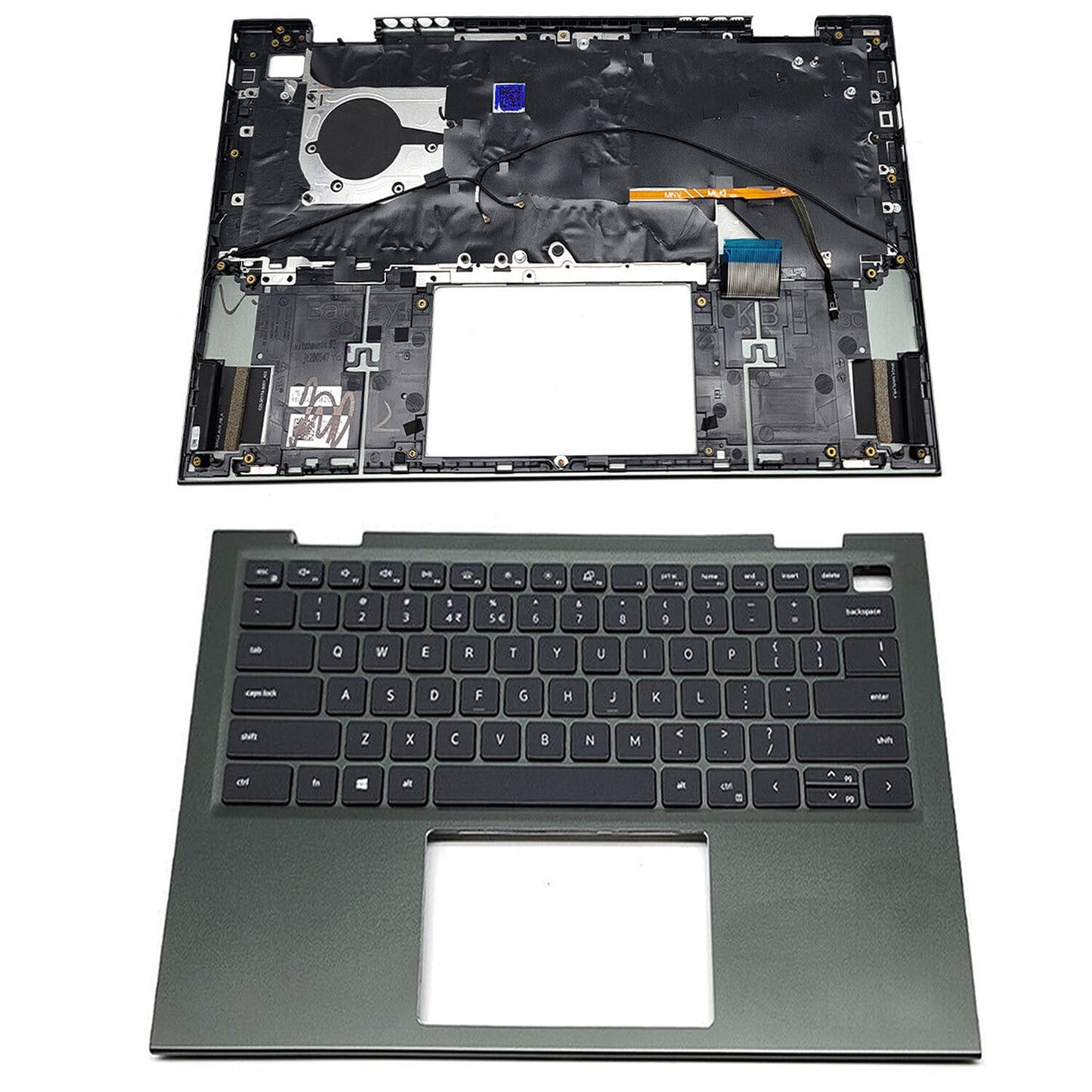 New Palmrest Backlit Keyboard Green 0VJ2PX For Dell Inspiron 14 5410 7415 2-in-1