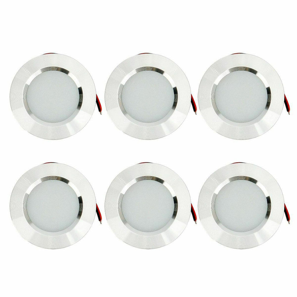 6X 12V LED Lights Recessed Ceiling light For RV Camper Interior Cool White 6400K