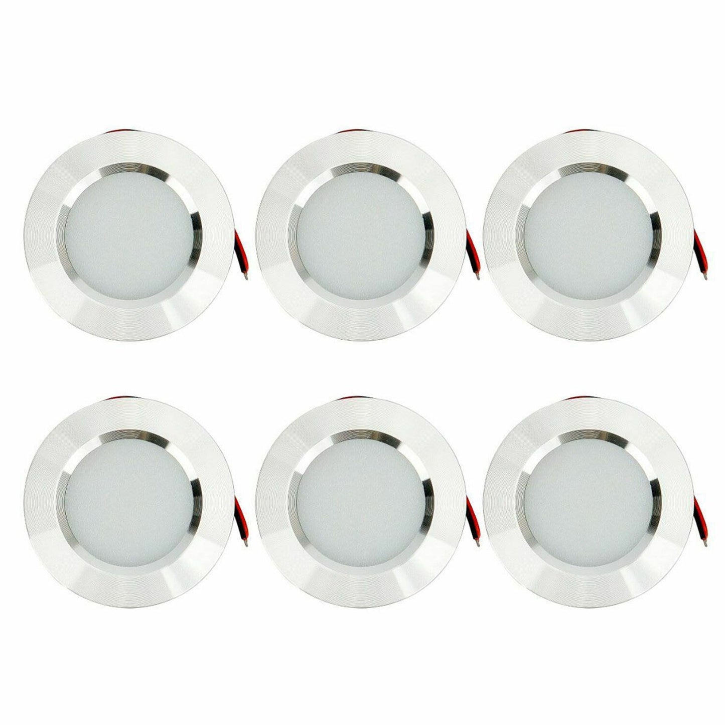 6X 12V LED Lights Recessed Ceiling light For RV Camper Interior Cool White 6400K