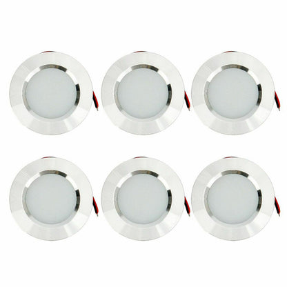 6X 12V LED Lights Recessed Ceiling light For RV Camper Interior Cool White 6400K