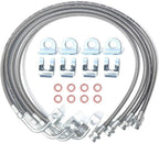 For 07-18 Jeep Wrangler JK 2-6" Lift Front+Rear Extended SS Brake Line Kit 89716