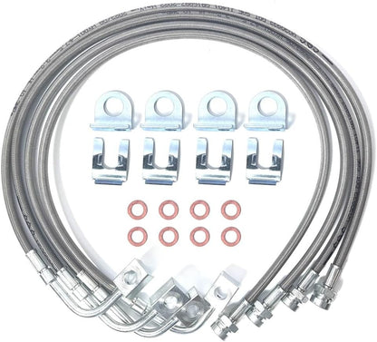 For 07-18 Jeep Wrangler JK 2-6" Lift Front+Rear Extended SS Brake Line Kit 89716