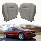 Driver & Passenger Bottoms Leather Cover Gray For 2010 - 2014 Ford Mustang