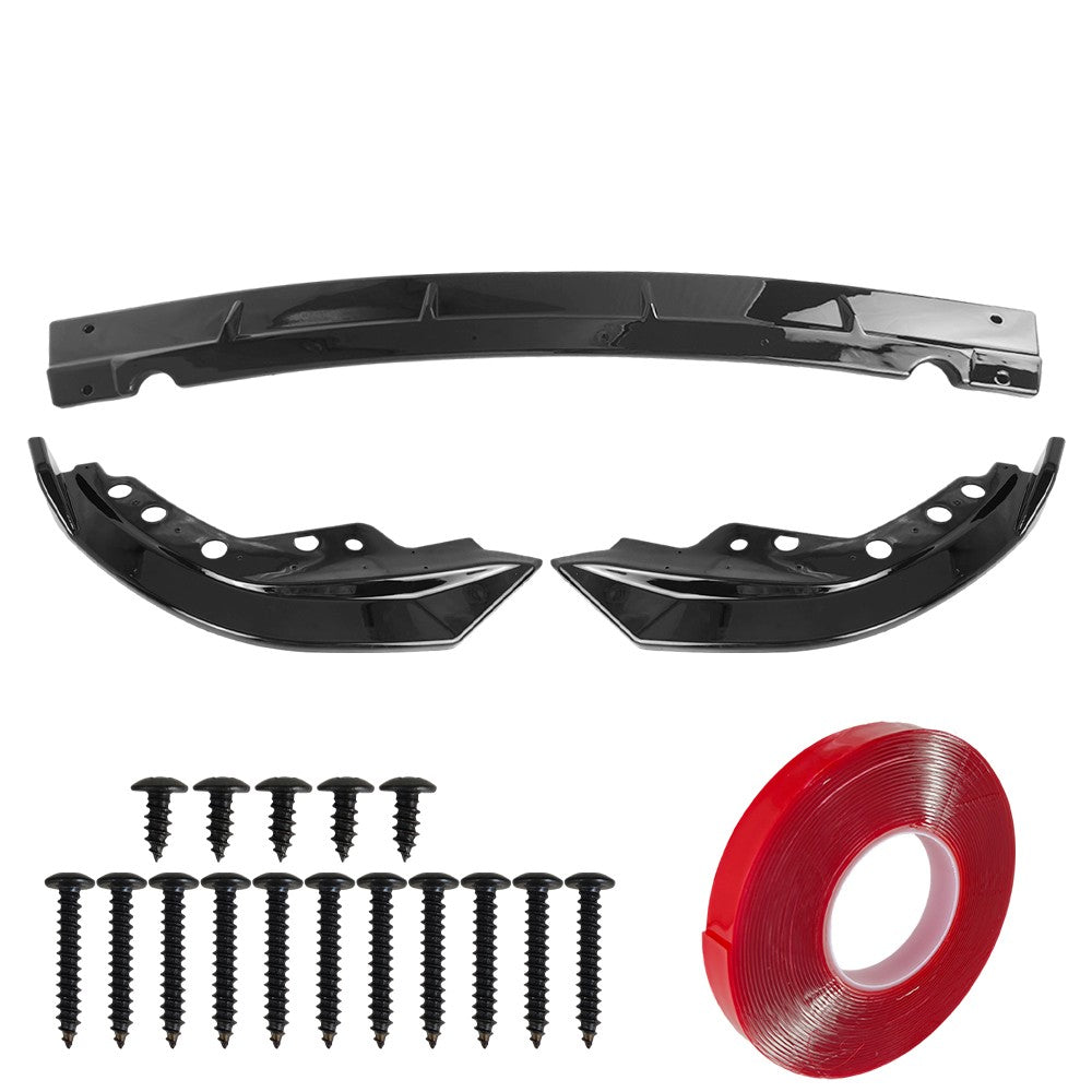 For BMW G20 330i M340i M Sport 2019-22 GT Style Gloss Black Front Bumper Lip Kit