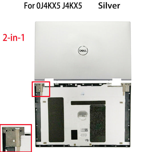 New 2-in-1 0J4KX5 Sliver Lid Back Cover Top For Dell Inspiron 13 7000 7300 7306