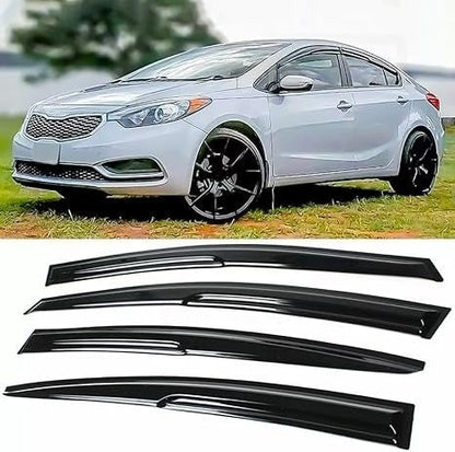 3D WAVY M STYLE WINDOW VISOR RAIN GUARD VENT FOR 2014-2018 KIA FORTE K3 SEDAN