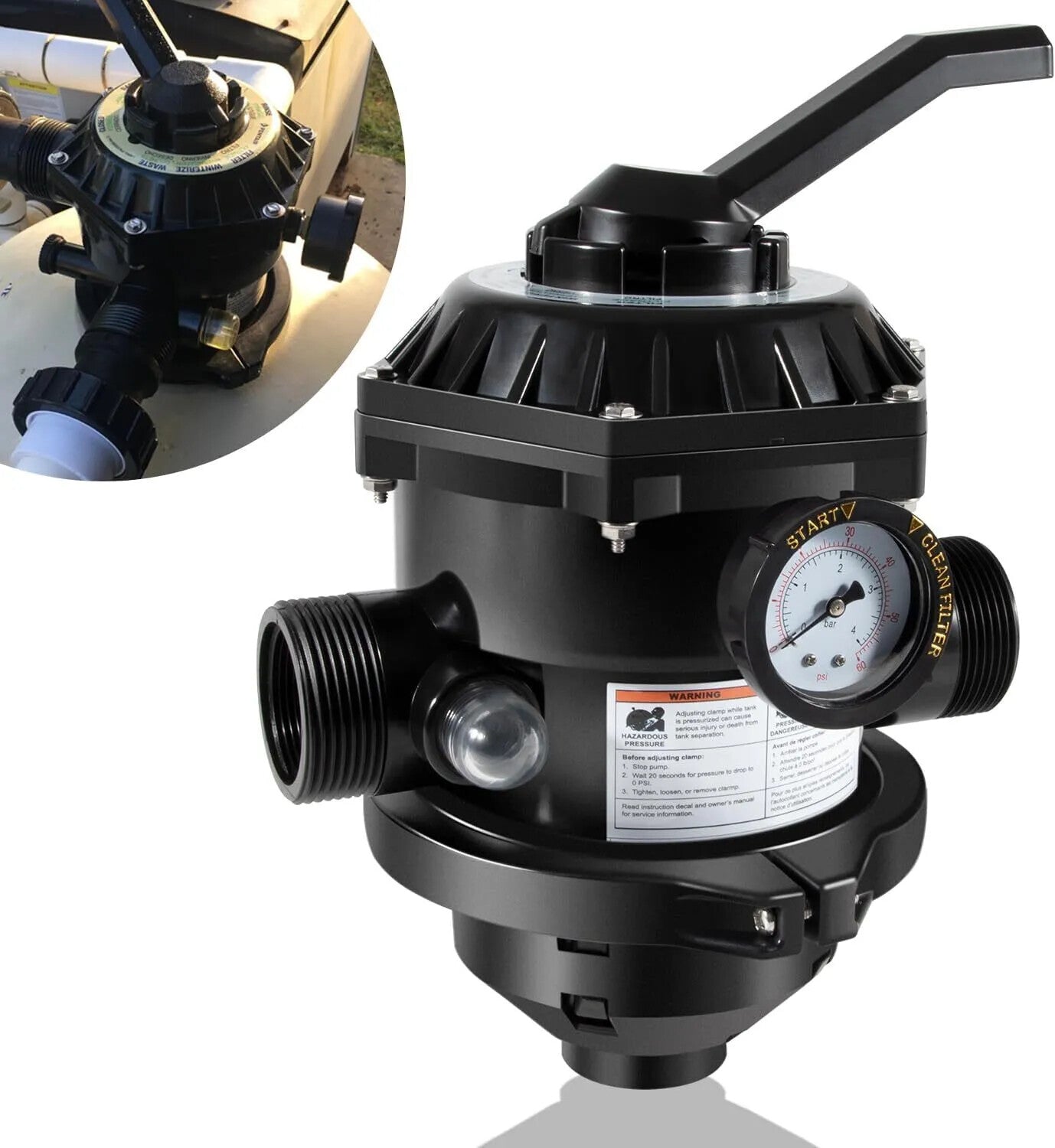 Replacement for Pentair 262506 Top Mount Multiport Valve 1-1/2" Sand Filters