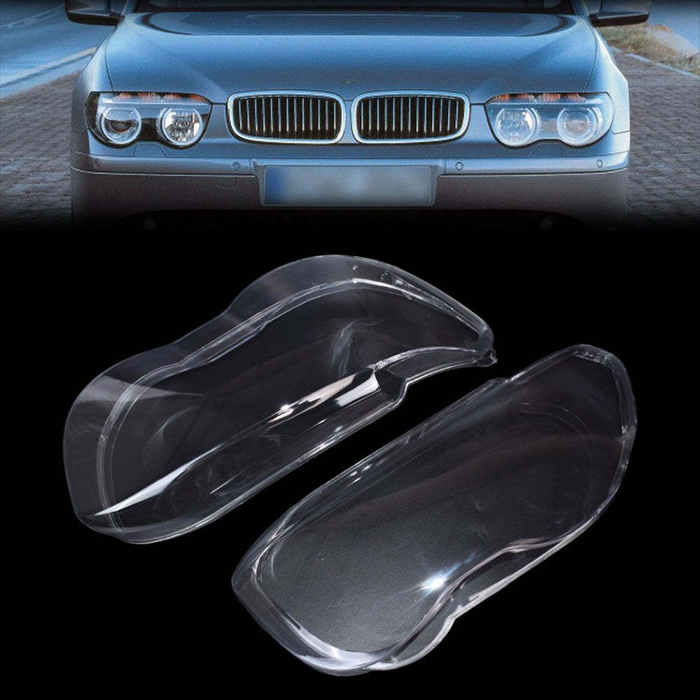 Left Right Clear Headlight Headlamp Lens Cover For BMW 7 Series E65 E66 2002-05