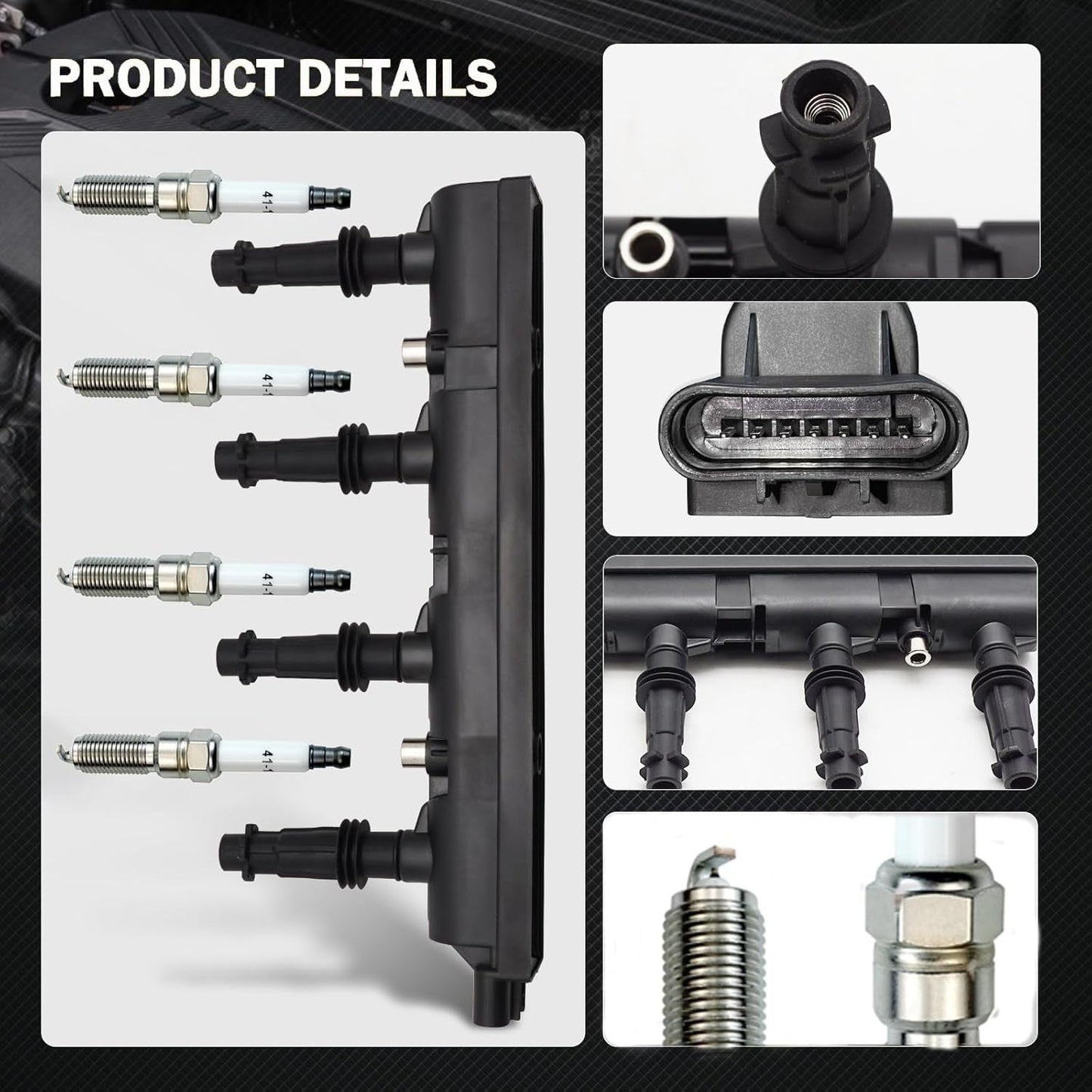 UF669 Ignition Coil & Spark Plug For 11-20 Chevy Cruze Sonic Trax Buick Encore