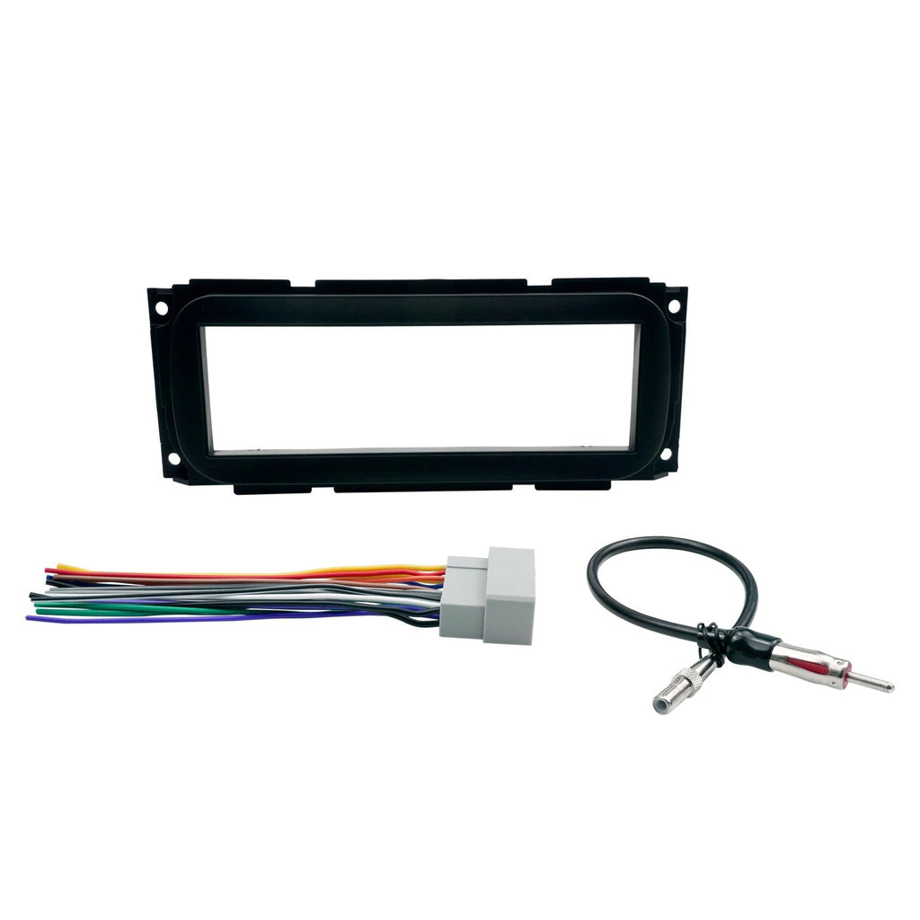 Single DIN Radio Dash Kit W/Radio Wiring Antenna Adapter For 2002-2007 Chrysler