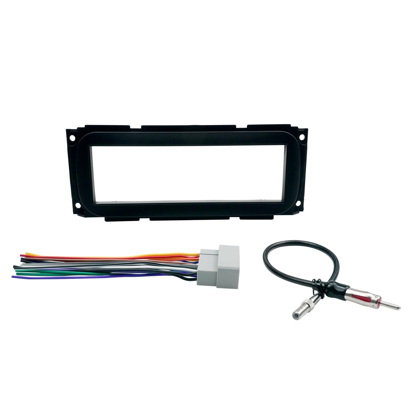 Single DIN Radio Dash Kit W/Radio Wiring Antenna Adapter For 2002-2007 Chrysler