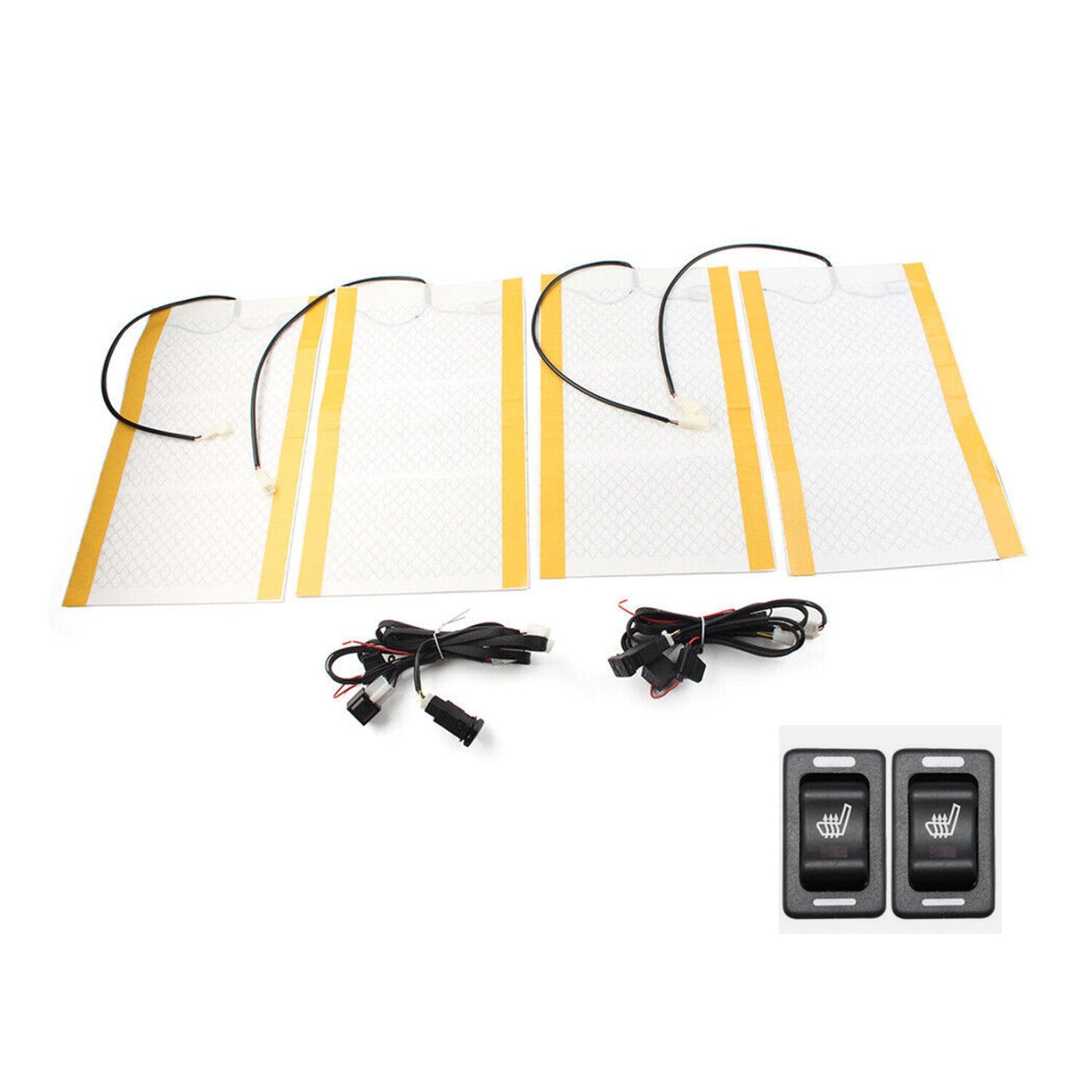 For Trucks Carbon Fiber Heated Seat Heater Pad Kit Car Switch 12V Universal