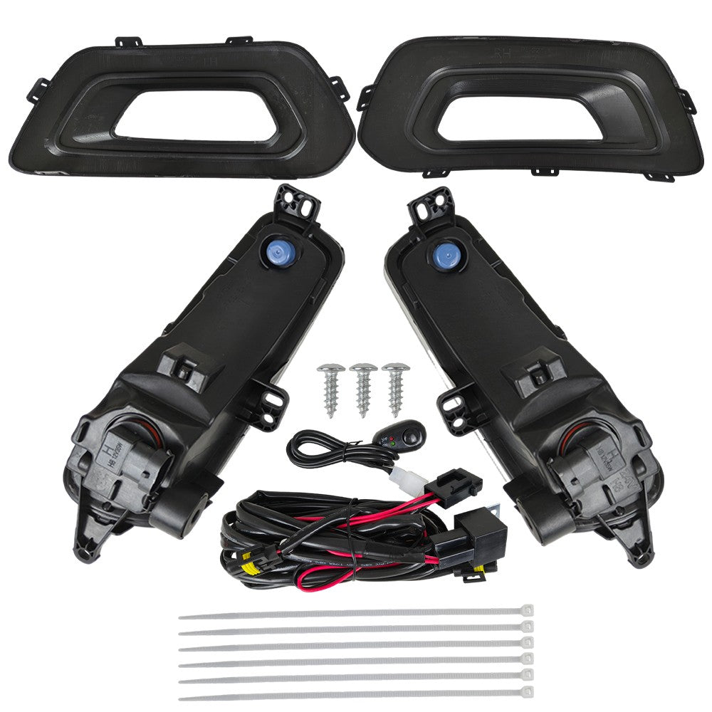 Left & Right Fog Lights W/Bezels Covers+Bulbs+Wiring For Ford Transit 2020-2024