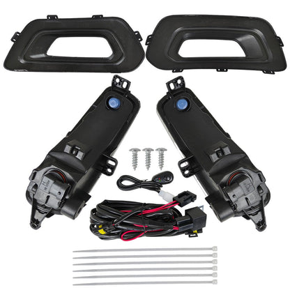 Left & Right Fog Lights W/Bezels Covers+Bulbs+Wiring For Ford Transit 2020-2024