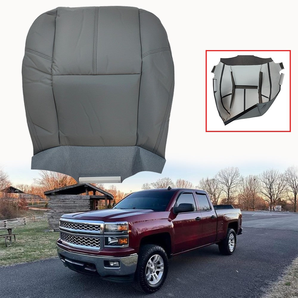 For 2007-2014 Chevy Tahoe Silverado Driver Side Bottom Leather Seat Cover Gray