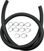 5/8" 16mm Fuel Line Hose Push Lock NBR Rubber SAE 30R7 5FT 300PSI with 10 Clamps