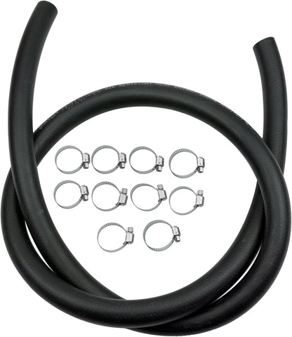 5/8" 16mm Fuel Line Hose Push Lock NBR Rubber SAE 30R7 5FT 300PSI with 10 Clamps