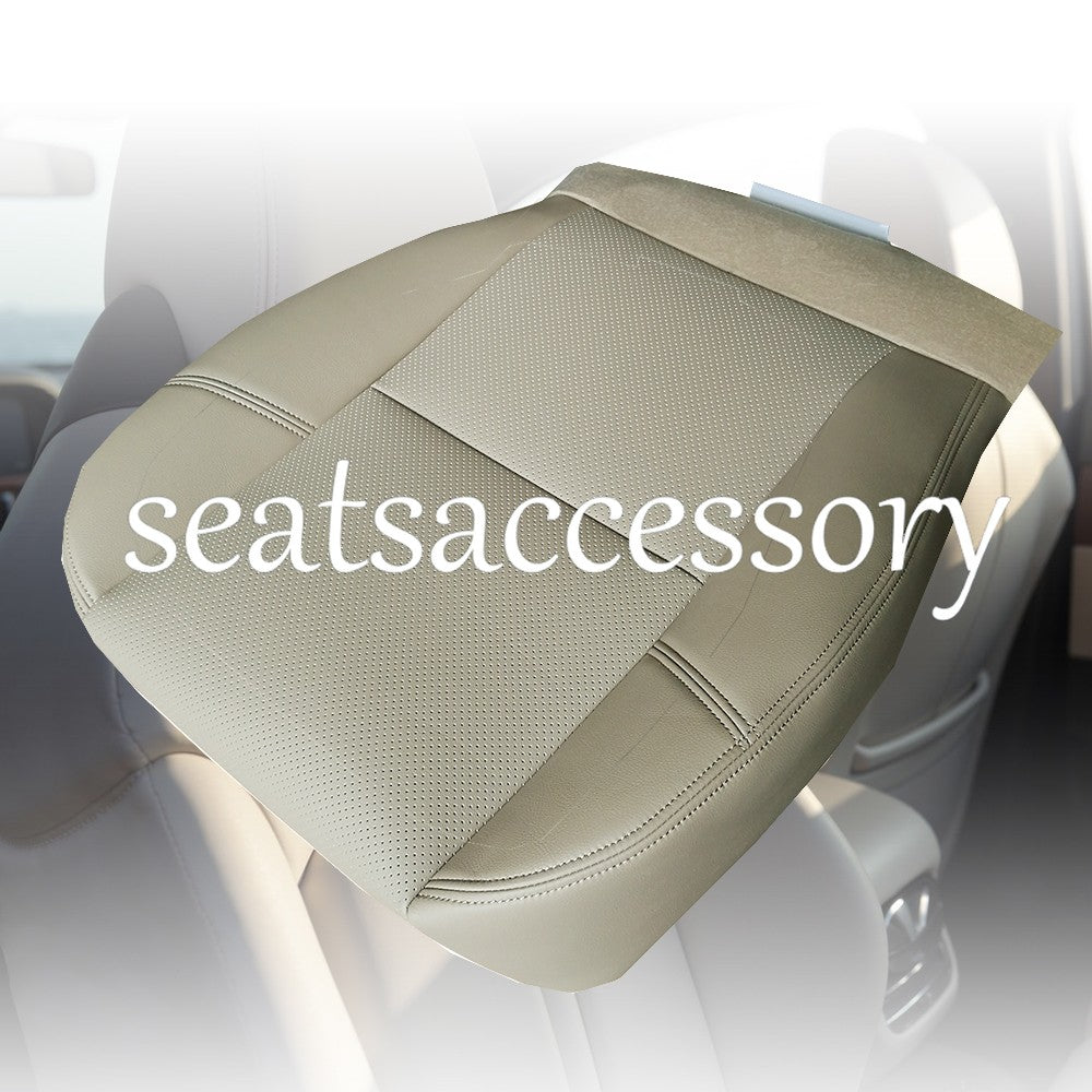 For 2007 -2014 Cadillac Escalade Driver Passenger Bottom Leather Seat Cover Tan