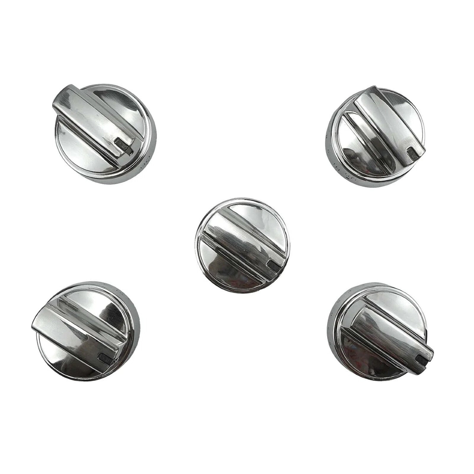 WB03X24818 Stainless Steel Plastic Control Knobs for GE Gas Range Stove (5Pack)