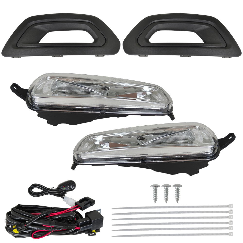 Left & Right Fog Lights W/Bezels Covers+Bulbs+Wiring For Ford Transit 2020-2024