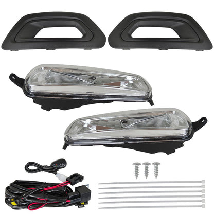 Left & Right Fog Lights W/Bezels Covers+Bulbs+Wiring For Ford Transit 2020-2024