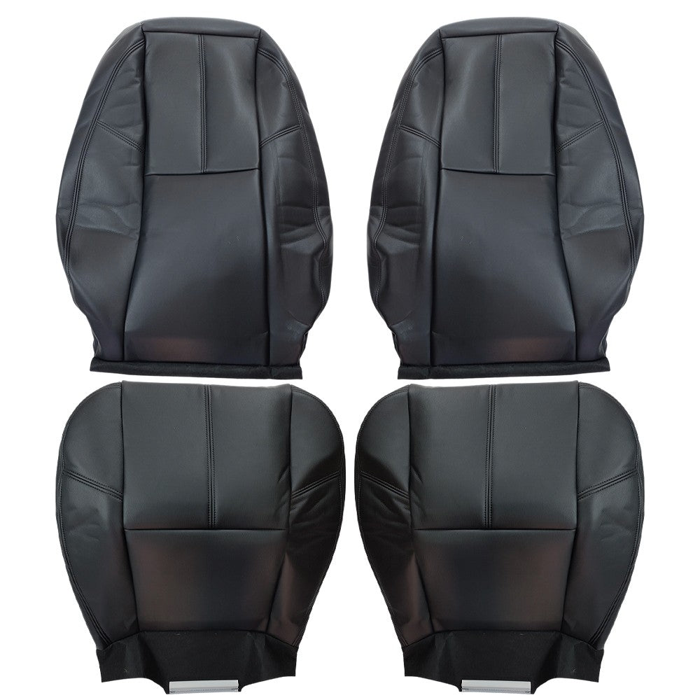 Driver Passenger Leather Seat Cover Black For Chevy Silverado 1500 2500 2007-14