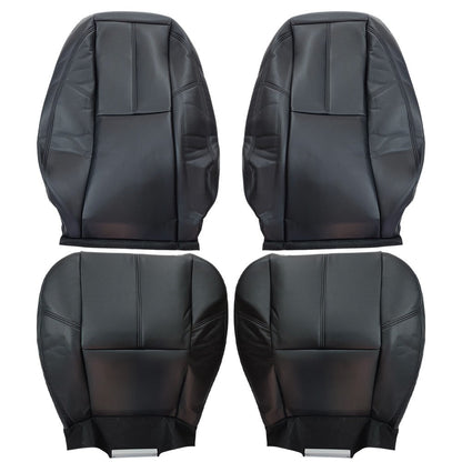 Driver Passenger Leather Seat Cover Black For Chevy Silverado 1500 2500 2007-14