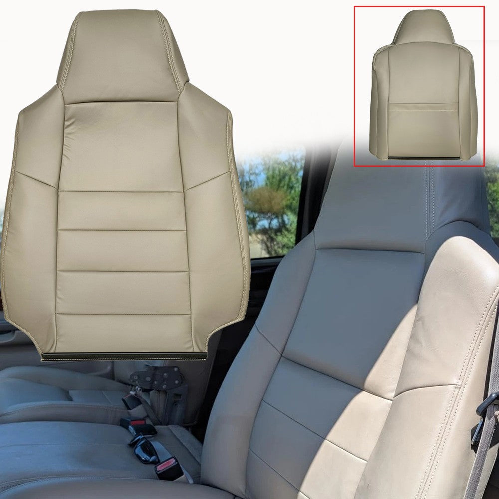Driver Top Lean Back Leather Replacement Seat Cover For 2002-07 Ford F250 F350