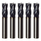 5 PCS 1/2 Inch 4 Flute Carbide End Mill Regular Length TiALN Coated