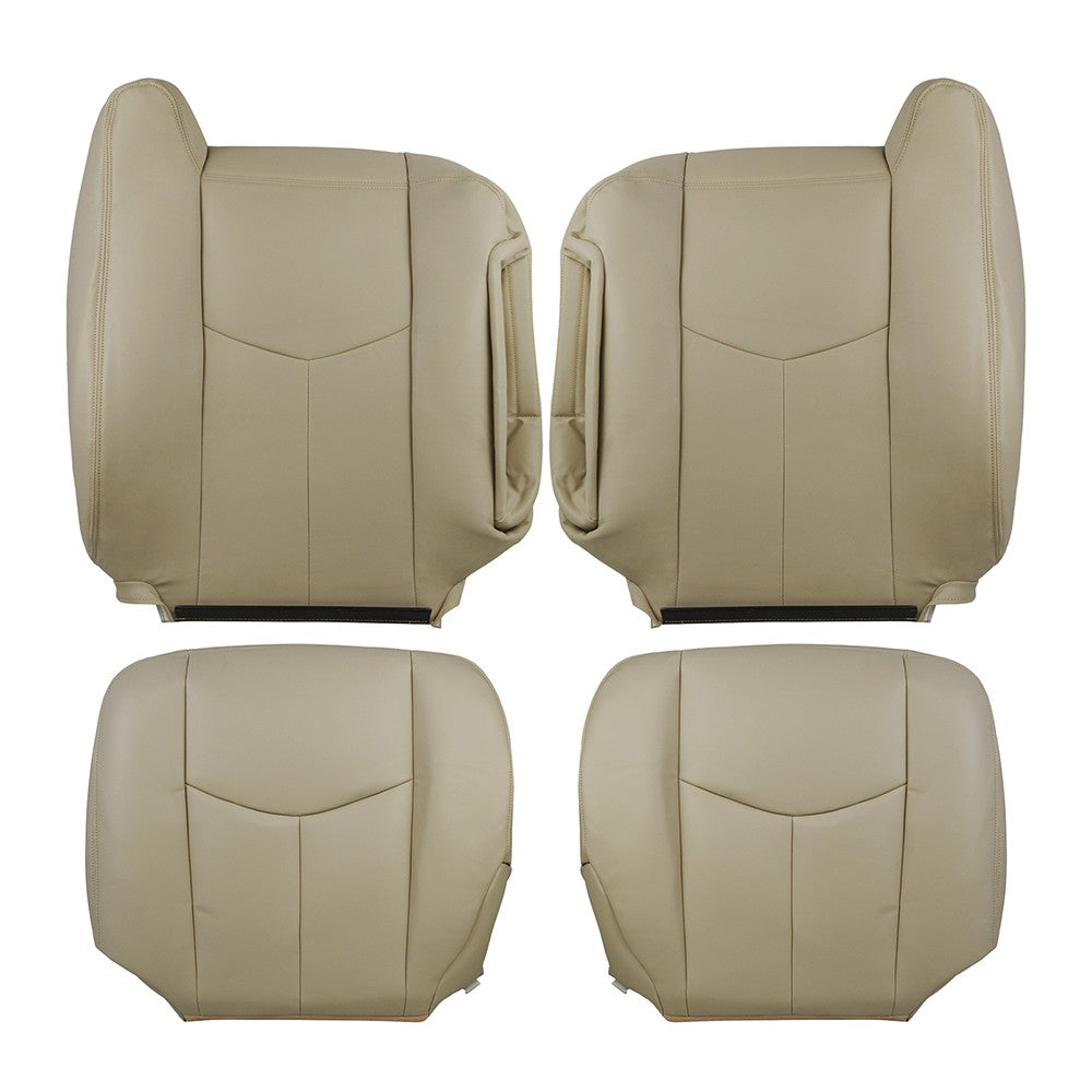 For 2003 - 2006 Chevy Tahoe GMC Yukon Driver & Passenger Leather Seat Cover Tan