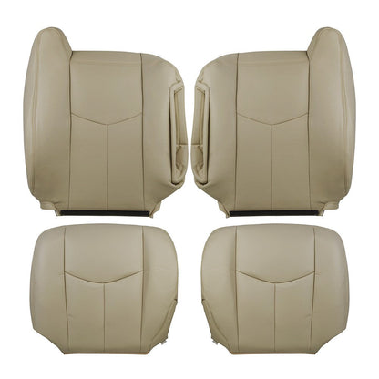 For 2003 - 2006 Chevy Tahoe GMC Yukon Driver & Passenger Leather Seat Cover Tan