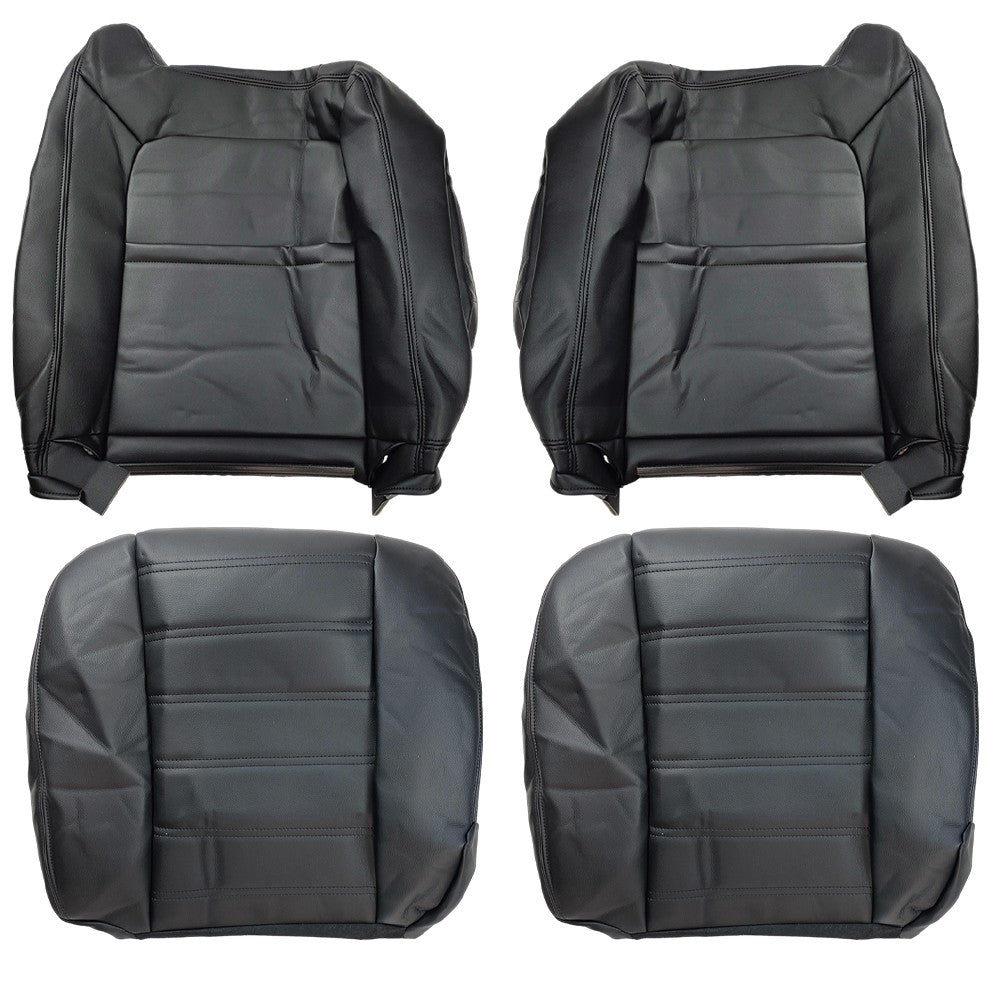 Front Leather Seat Cover Black For 2003 2004 2005 2006 2007 Hummer H2 SUV SUT