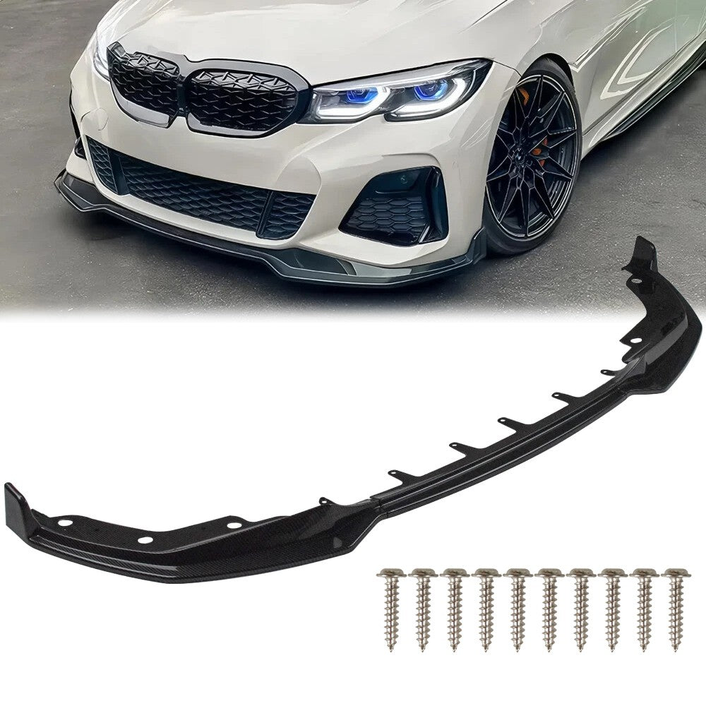 Carbon Fiber Style M Front Bumper Lip For 2019-22 Bmw G20 3 SERIES 330I M340I