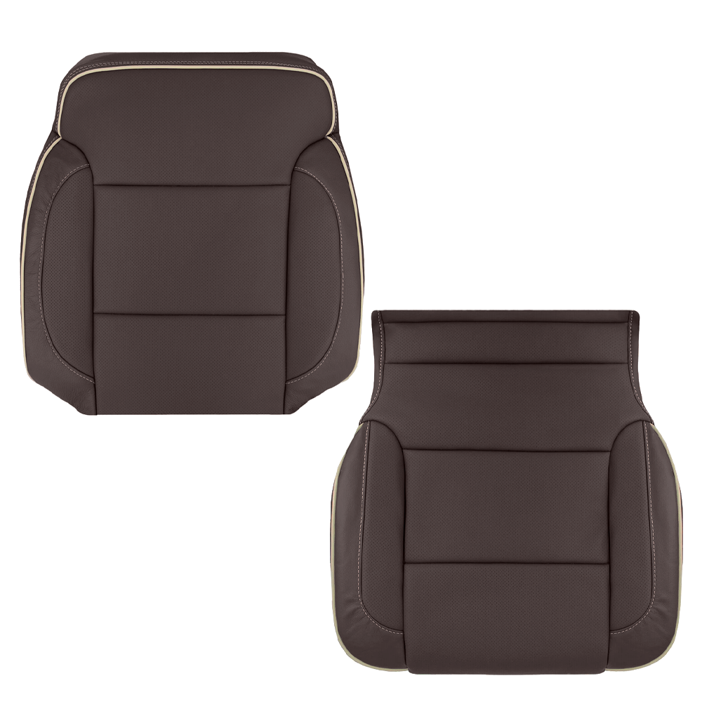 Driver Leather Seat Cover Brown For 2014 2015-2019 Chevy Silverado HIGH COUNTRY