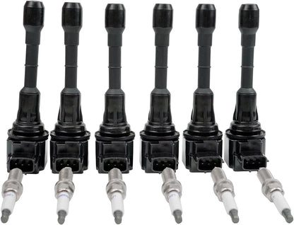 6 UF550 Ignition Coil Iridium Spark Plug for V6 3.5L 09-20 Nissan Maxima Murano