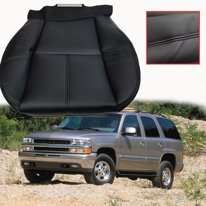For 2007-13 Chevy Silverado 1500 2500 HD Driver Bottom Leather Seat Cover Black