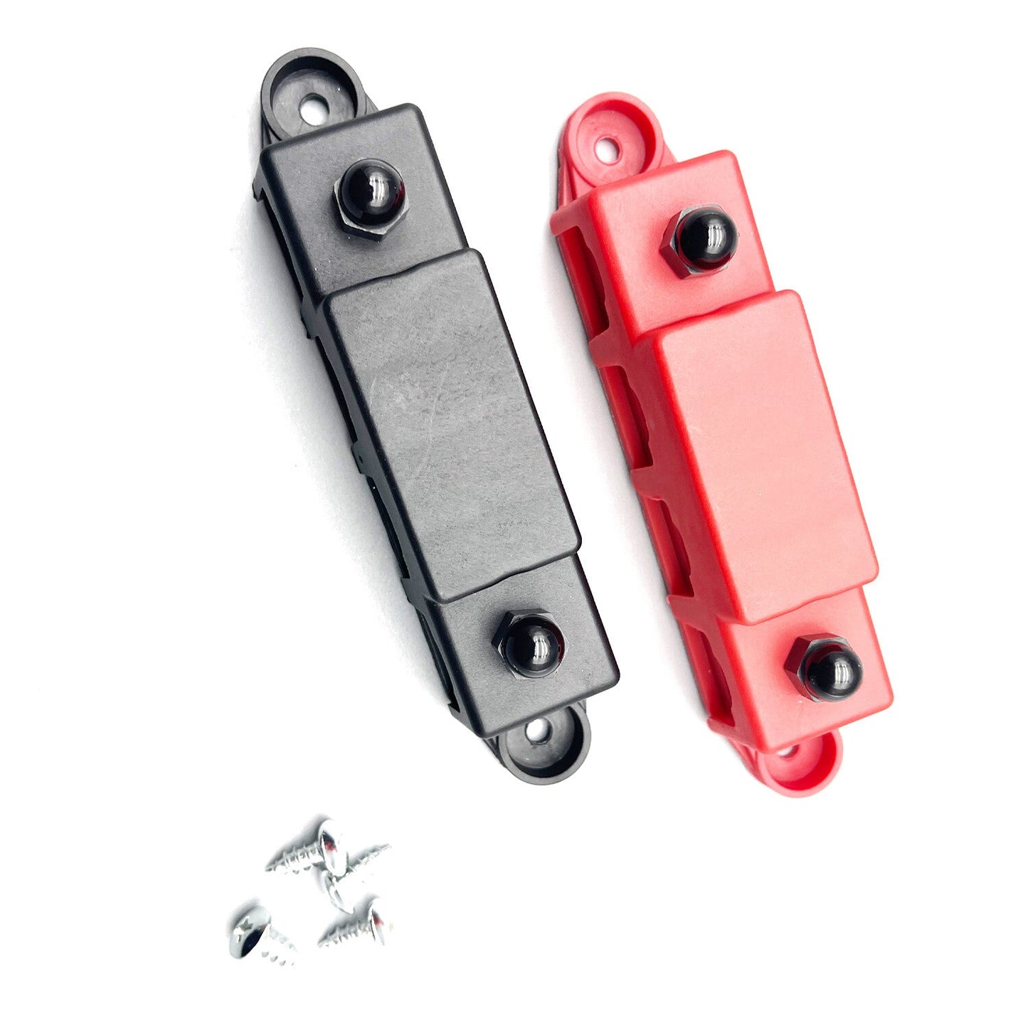 New Red & Black 5/16" 4 Stud Power Distribution Block -BUSBAR- With Cover