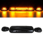 For Truck SUV Smoked Lens 3pc Cab Roof Marker Running Lights w/Amber LED Lamps