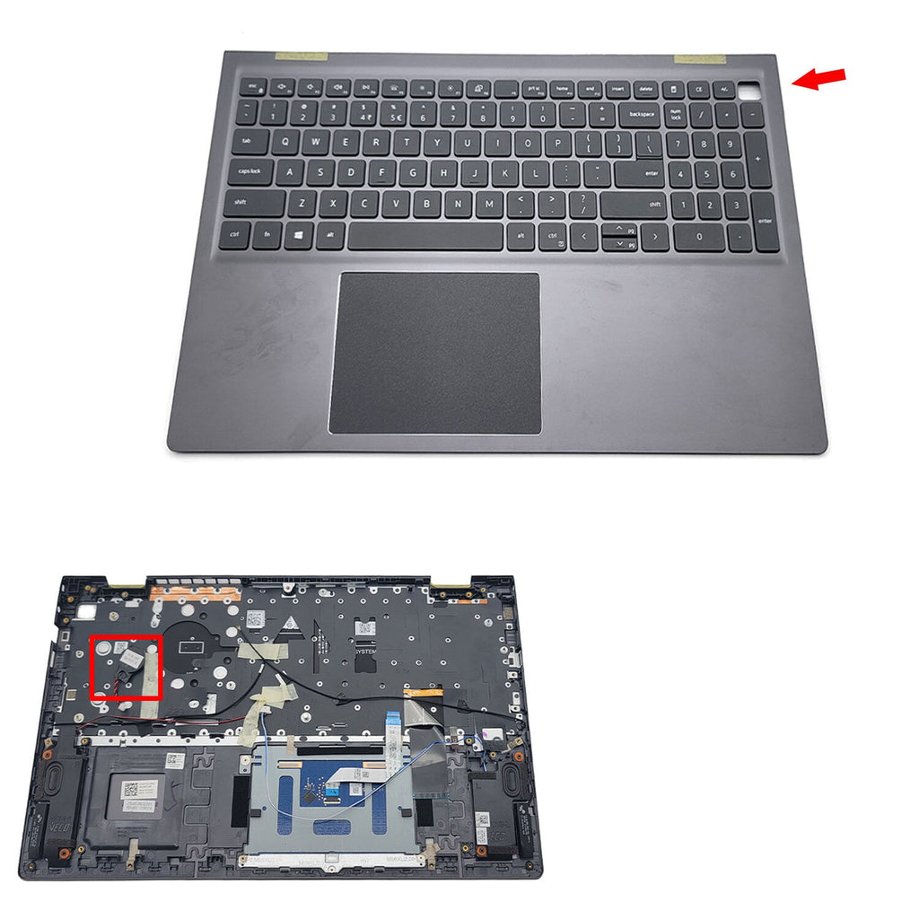 New Gray Palmrest Backlit Keyboard Touchpad For Dell Vostro 15 5510 5515 0JVYYX