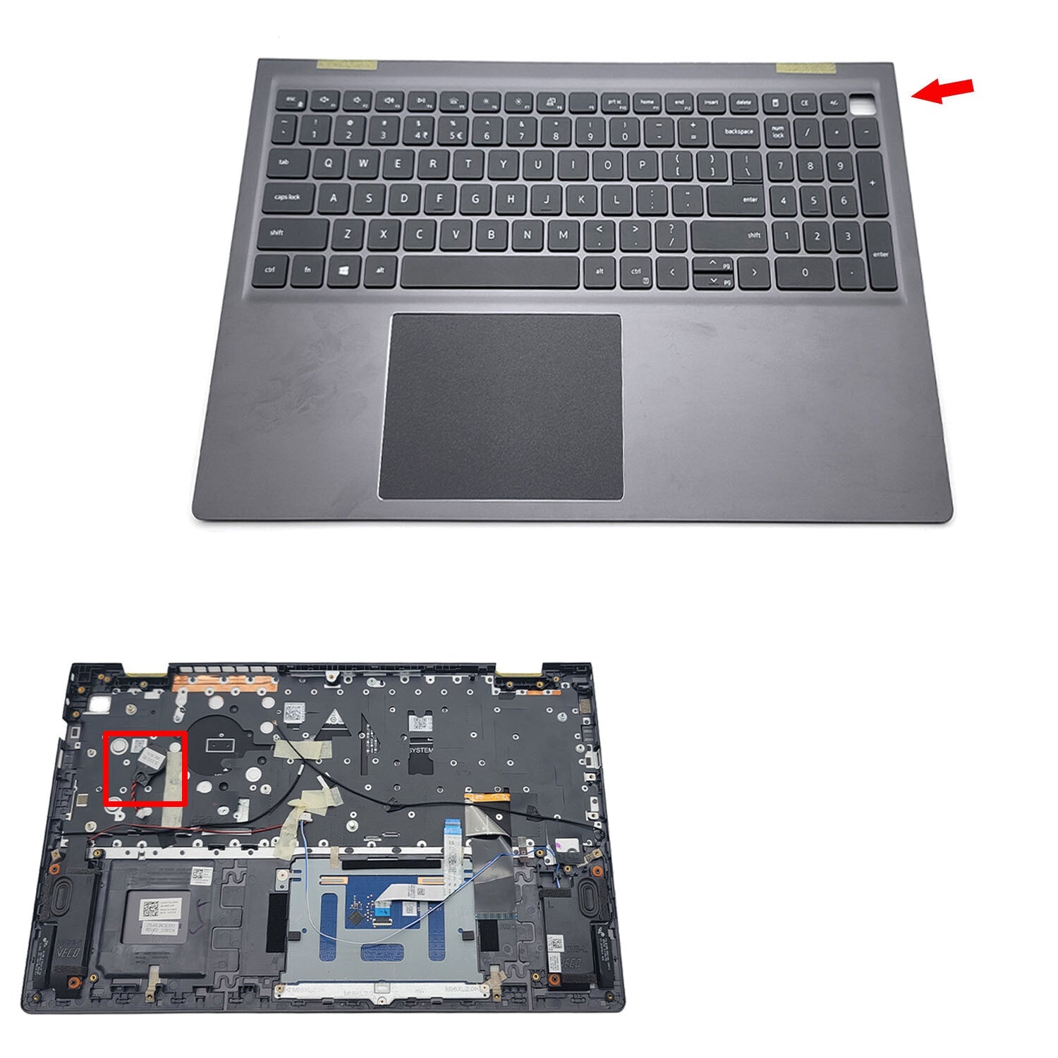New Gray Palmrest Backlit Keyboard Touchpad For Dell Vostro 15 5510 5515 0JVYYX