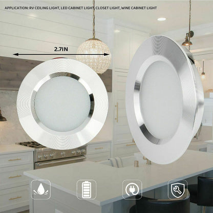 6X 12V LED Lights Recessed Ceiling light For RV Camper Interior Cool White 6400K