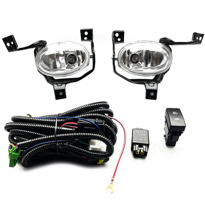 Left+Right Front Bumper Fog Lights+Switch+Wiring For 2010-2011 Honda CR-V CRV