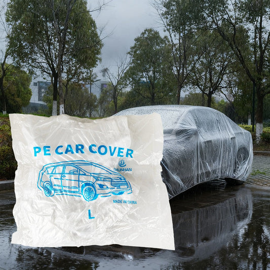 Clear Plastic Disposable Car Cover Temporary Universal Rain Dust Garage 5 Pack