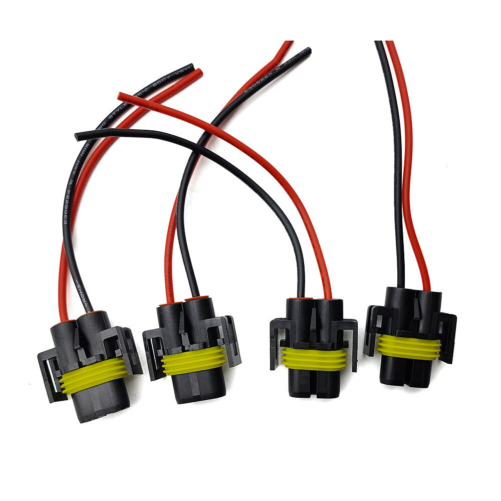 For Head Light Low Beam Bulb Plug 4PCS Wire Pigtail Female S H9 Harness