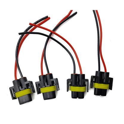For Head Light Low Beam Bulb Plug 4PCS Wire Pigtail Female S H9 Harness